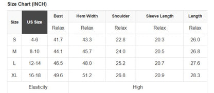 Different sizes and their measurements 