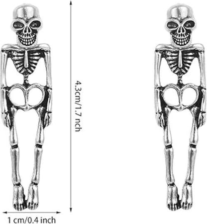 Playful. Edgy. Unforgettable. These Skeleton Stud Dangle Earrings are the perfect fusion of gothic flair and everyday wearability. With detailed skeleton bodies that swing from studded heads, they’re a bold accessory for Halloween, concerts, or just showing off your unique style.