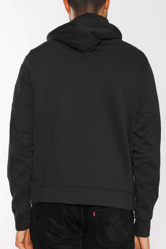 The solid Heathered Zip-Up Jacket features a sleek, versatile silhouette with a textured heathered finish and a full-zip front for easy layering.