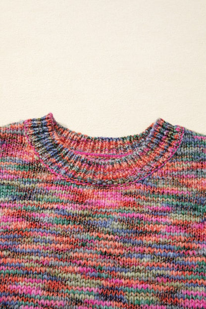 Space Dye Crew Neck Sweater with casual jeans