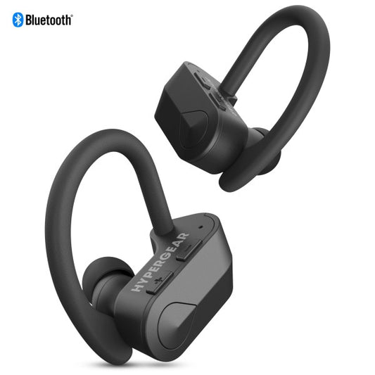 Black HyperGear Sport X2 Earbuds front view