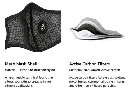 Whether you're cycling through traffic, running dusty trails, or powering through outdoor workouts, the Sports Face Mask with Activated Carbon Filter is your shield against the elements. Designed for athletes and active lifestyles, it combines breathable comfort with advanced filtration—so you can focus on performance, not pollution