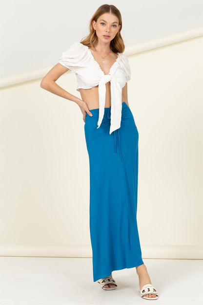 Tie-front knot design gives a fitted bust and stylish detail. 