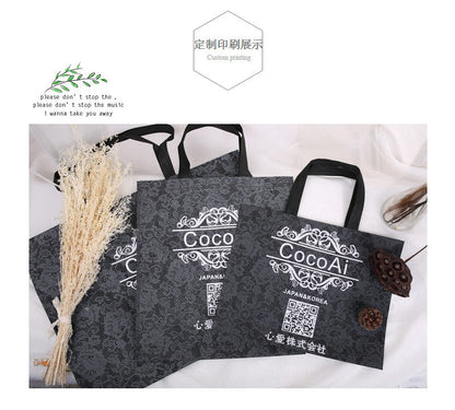 Women's wear couture Environment-Friendly Garment & Accessories Bag large packing, shoes, shopping - Non woven fabric Black lace rose