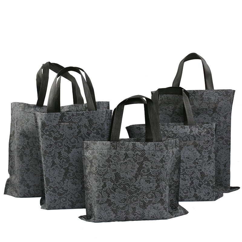 Women's wear couture Environment-Friendly Garment & Accessories Bag large packing, shoes, shopping - Non woven fabric Black lace rose