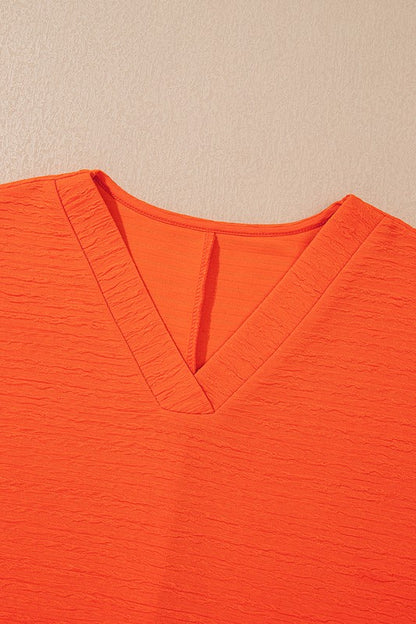 Textured V-Neck Tee & Shorts Set