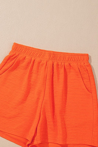 Textured V-Neck Tee & Shorts Set