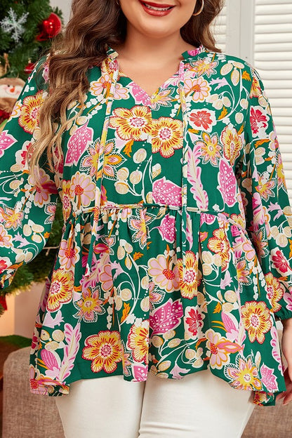 Tied V-neck detail adds style and lets you adjust the fit. 