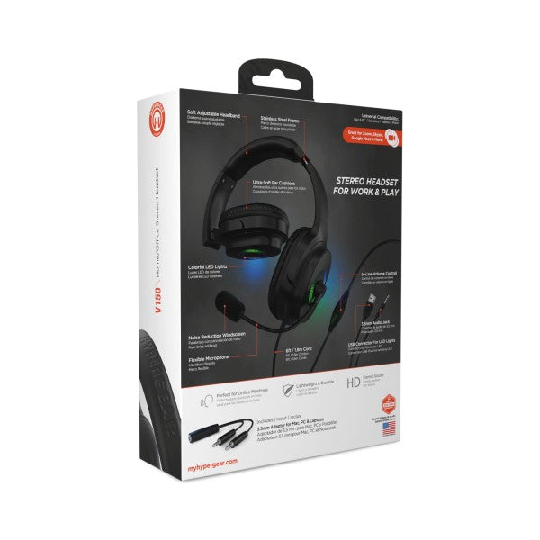V150 Stereo Headset angled view unbox