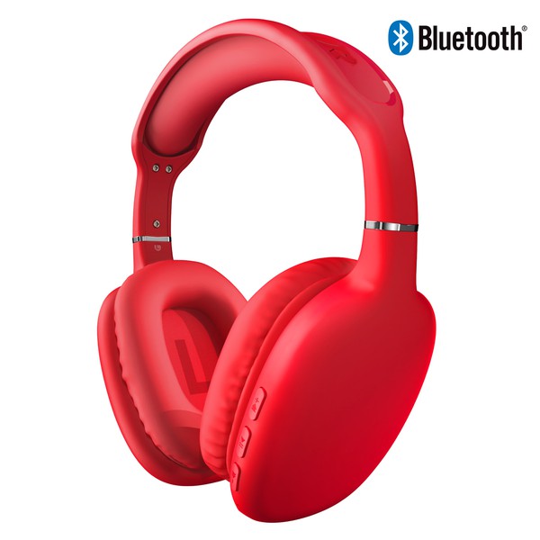 Red VIBE Wireless Headphones with padded ear cups
