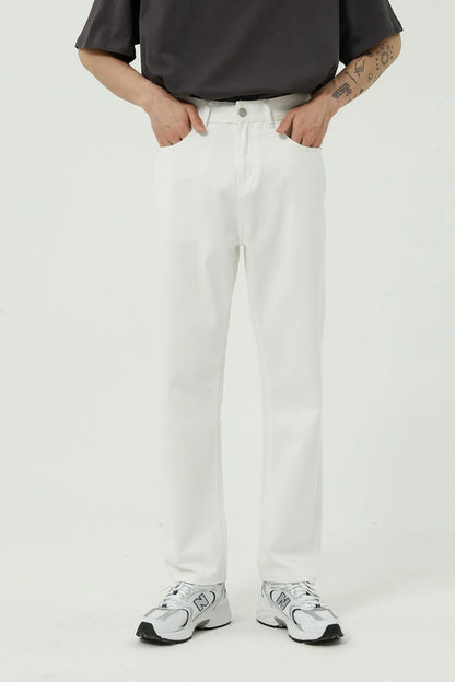 Classic silhouette. Modern edge. These jeans combine the timeless appeal of a straight leg with the sleekness of a slim fit—finished in a washed tone that adds character to every step.