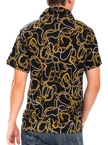 This product, titled “weiv-mens-string-bead-status-button-down,” appears to be a men’s t-shirt featuring string/bead detailing and a down-facing button-style accent, giving it a unique, decorative look.
