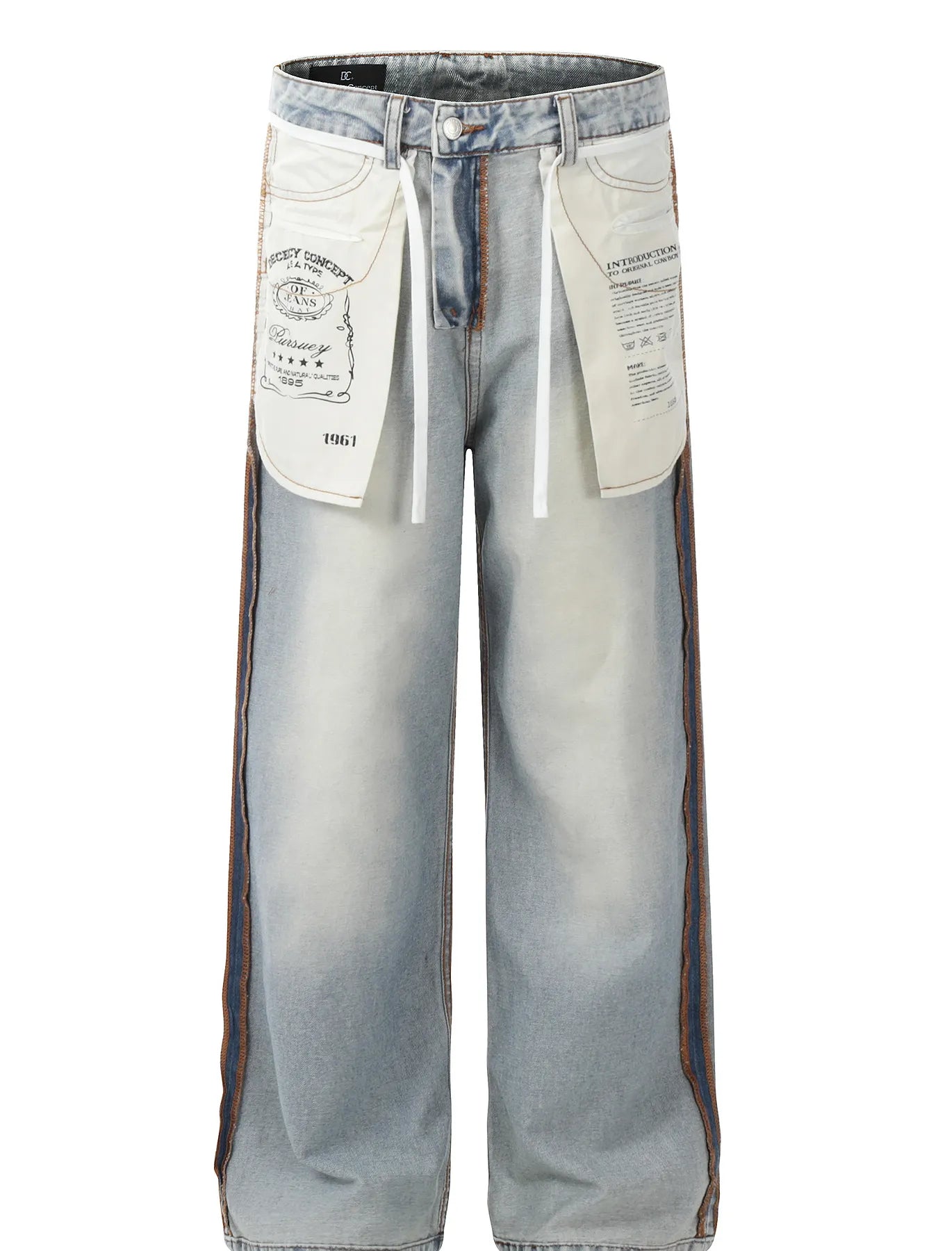 Bold. Baggy. Unapologetically stylish. These wide-leg jeans bring together retro flair and modern streetwear with standout side stripes and patchwork detailing that demand attention.