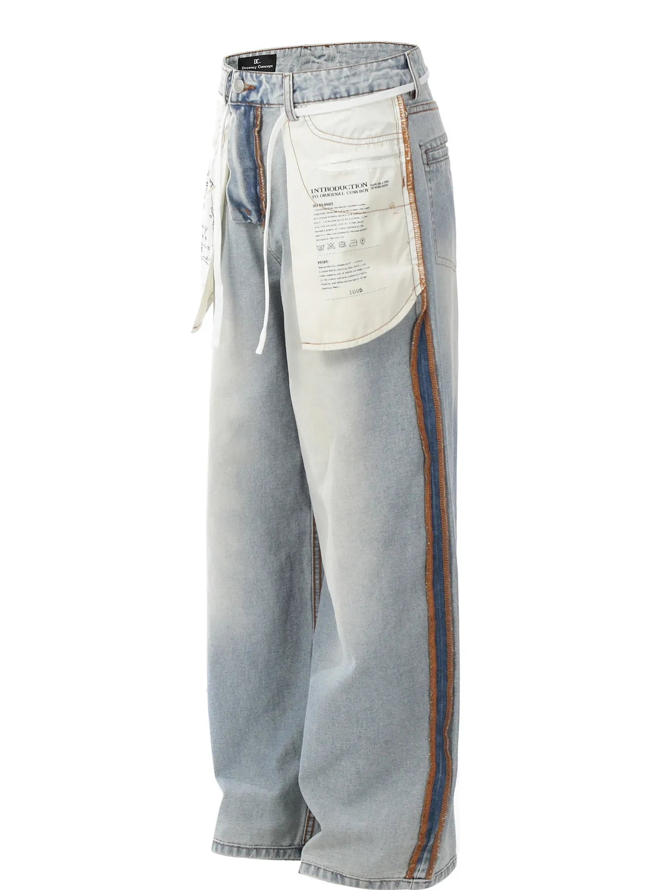 Bold. Baggy. Unapologetically stylish. These wide-leg jeans bring together retro flair and modern streetwear with standout side stripes and patchwork detailing that demand attention.