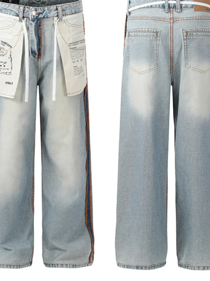 Bold. Baggy. Unapologetically stylish. These wide-leg jeans bring together retro flair and modern streetwear with standout side stripes and patchwork detailing that demand attention.