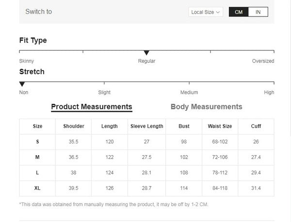 Measurement chart for a blue and white floral dress with a V-neck, short sleeves.