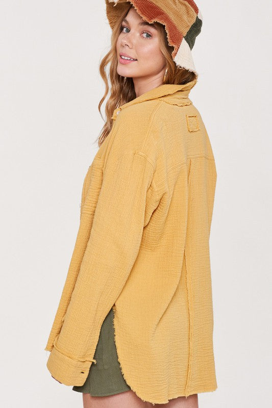 Slouchy cut allows ease of movement, not restrictive. 
