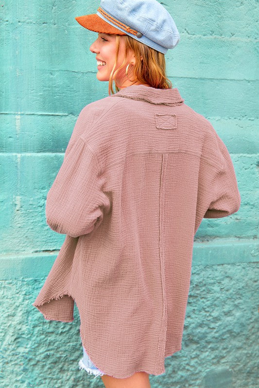 Hemline sits around hip-length in small sizes, giving a stylish length. 