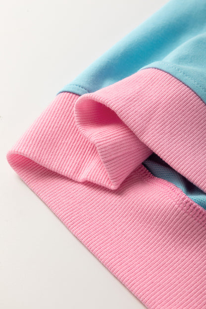 Turquoise Plus Size Contrast Trim T Shirt and Skirt Two Piece Set