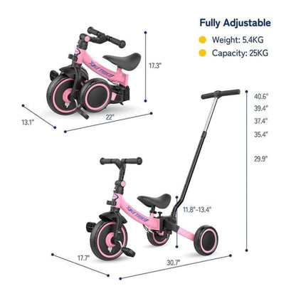 Besrey Toddler 7-in-1 Trike Tricycle for Infant and Kids Blue (Open Box)