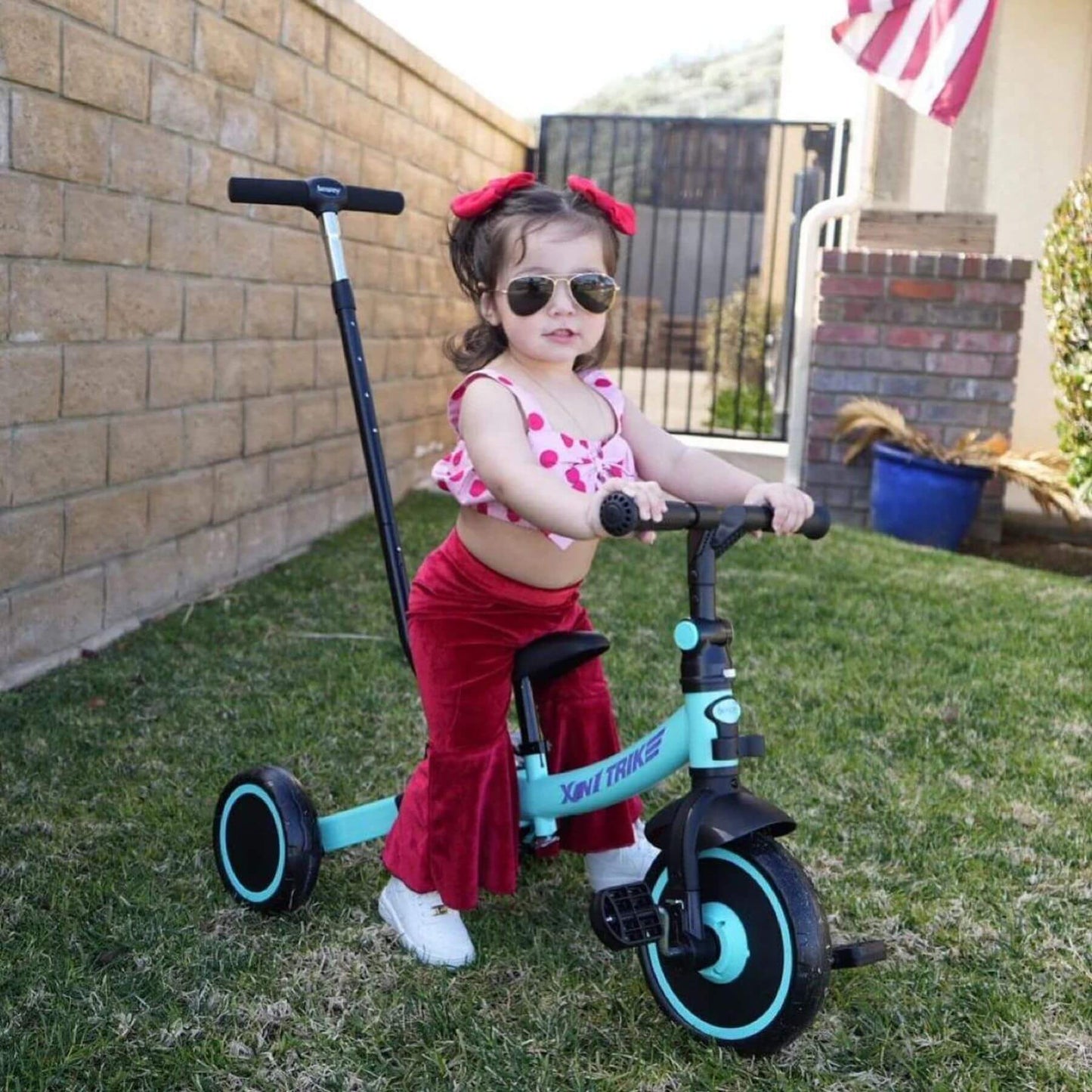 Besrey Toddler 7-in-1 Trike Tricycle for Infant and Kids Blue (Open Box)