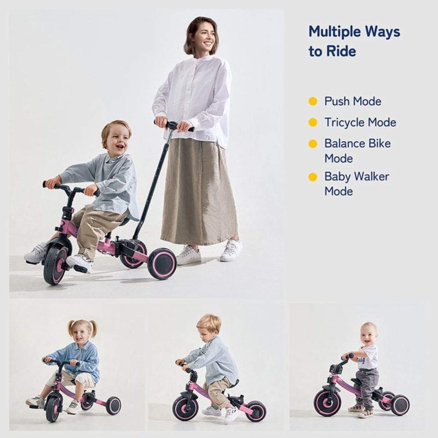 Besrey Toddler 7-in-1 Trike Tricycle for Infant and Kids Blue (Open Box)