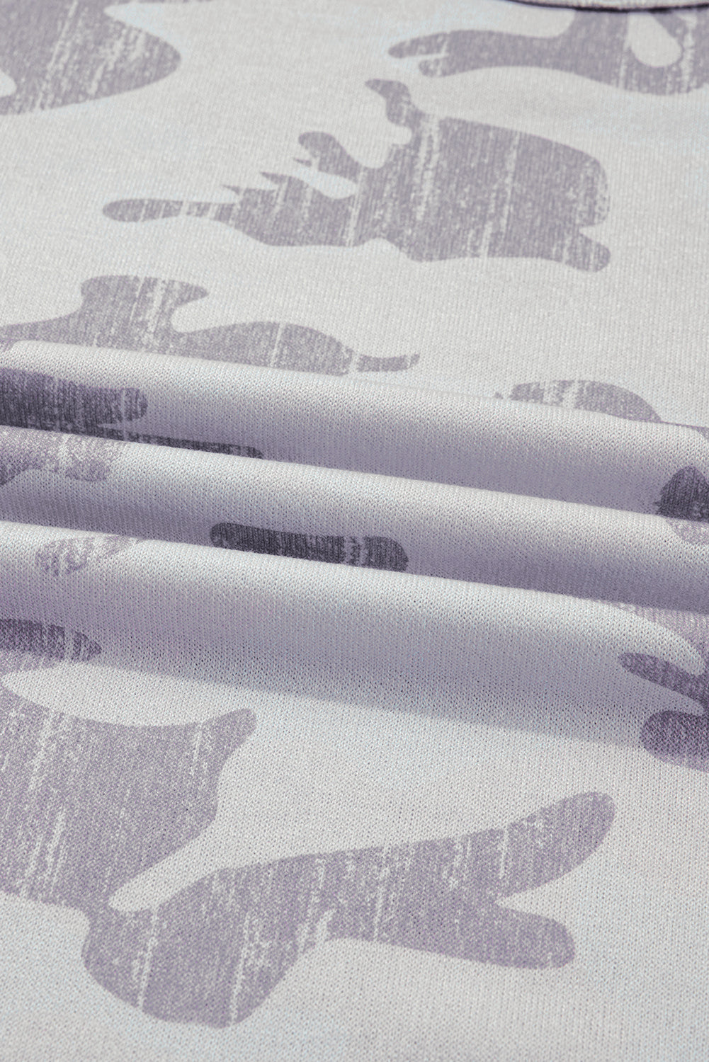 Multicolour Camouflage Print Round Neck Plus Size Sweatshirt