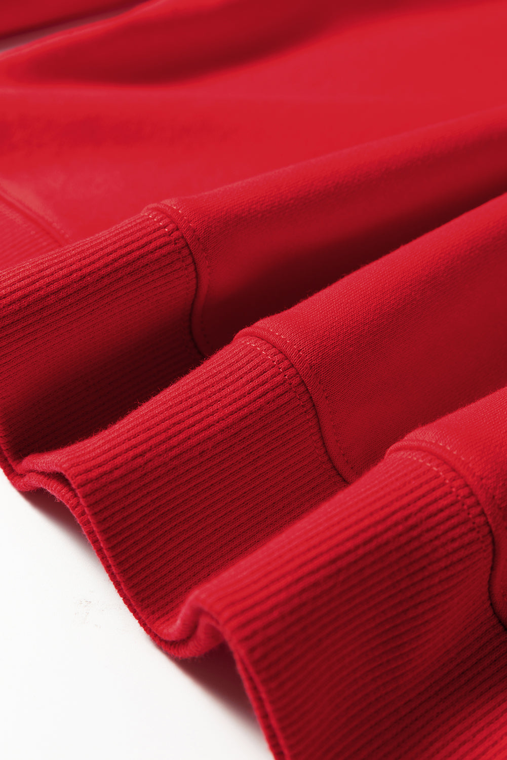 Fiery Red Varsity Striped Detail Crew Neck Plus Sweatshirt