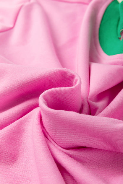 Bonbon Plus Size Contrast Trim T Shirt and Skirt Two Piece Set