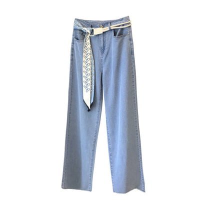 Women's High-waist Tencel Denim Wide-leg Pants