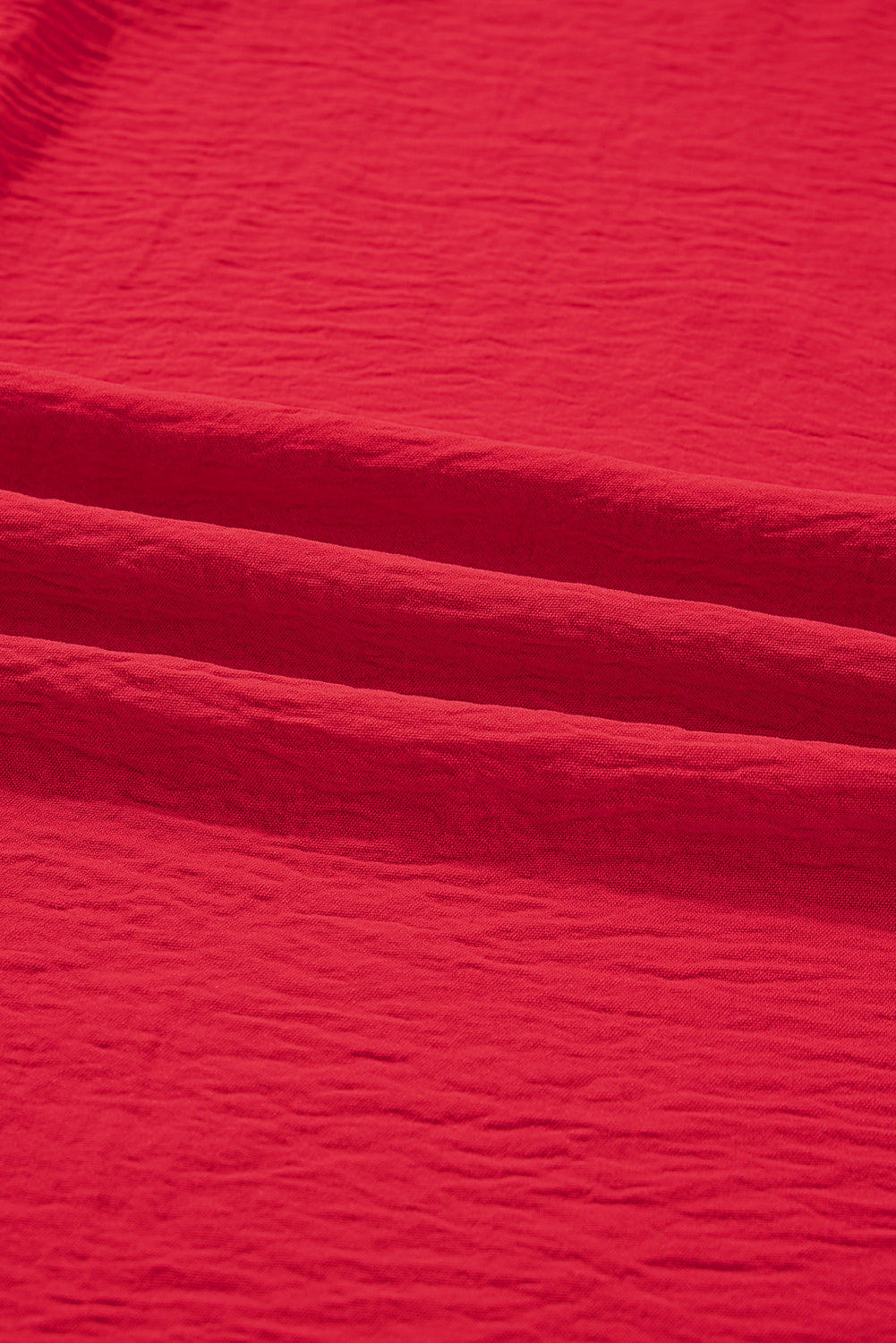 Fiery Red Plus Size Smocked Cuff Dolman Oversized Tunic Blouse