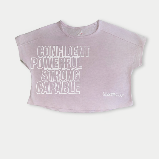 LA GEAR LOGO MOTIVATIONAL CROPPED TEE